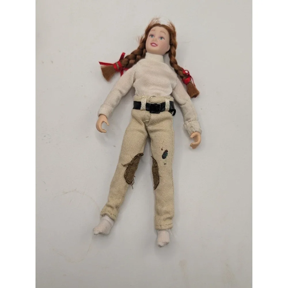 Vintage 6 Inch Equestrian Rider Doll Red Braids Tan Breeches Knee Patches
